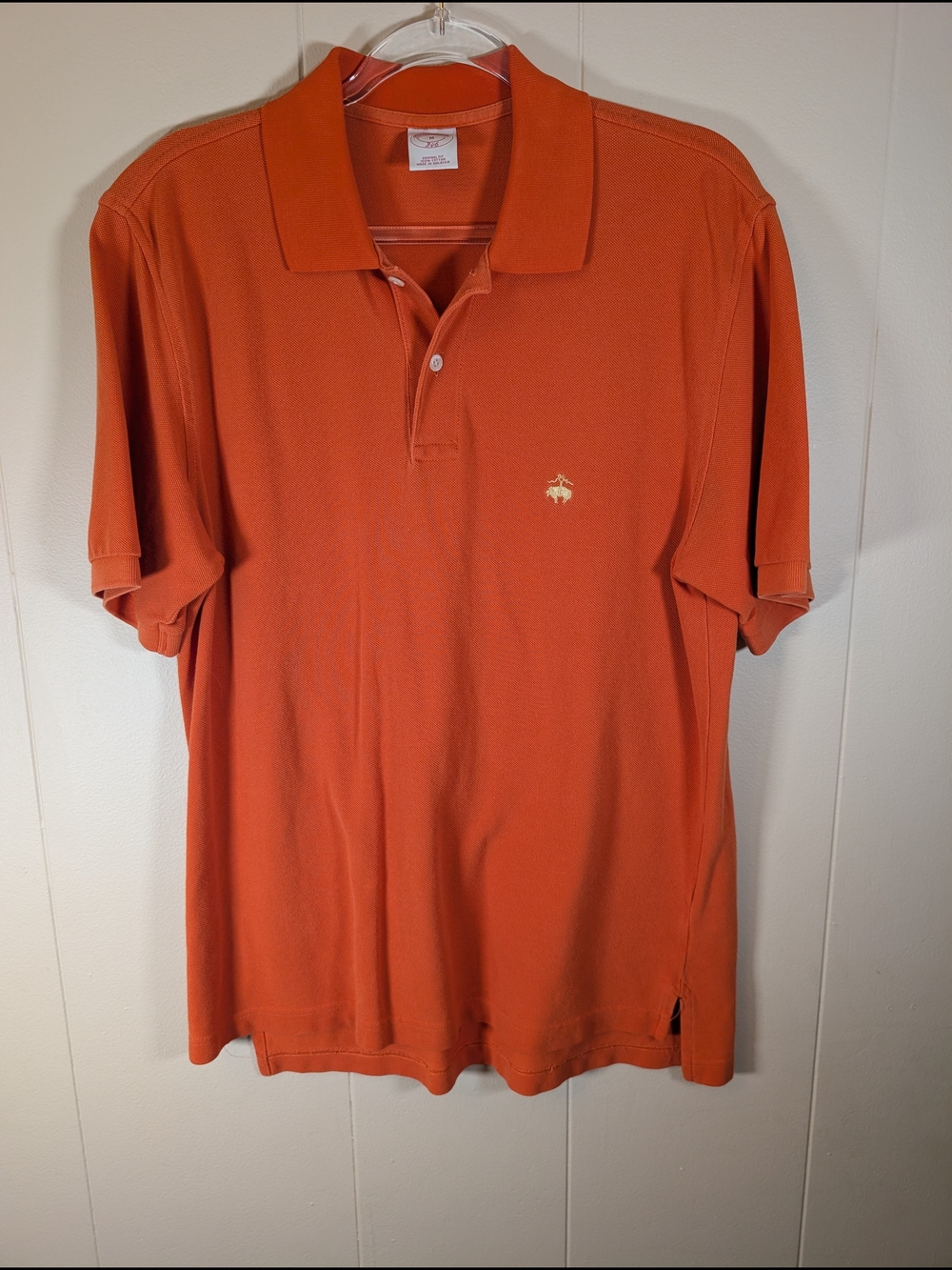 Brooks Brothers 346 Orange Polo Shirt Men’s Medium Cotton Classic Fit
